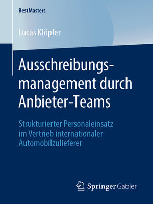 cover image of Ausschreibungsmanagement durch Anbieter-Teams